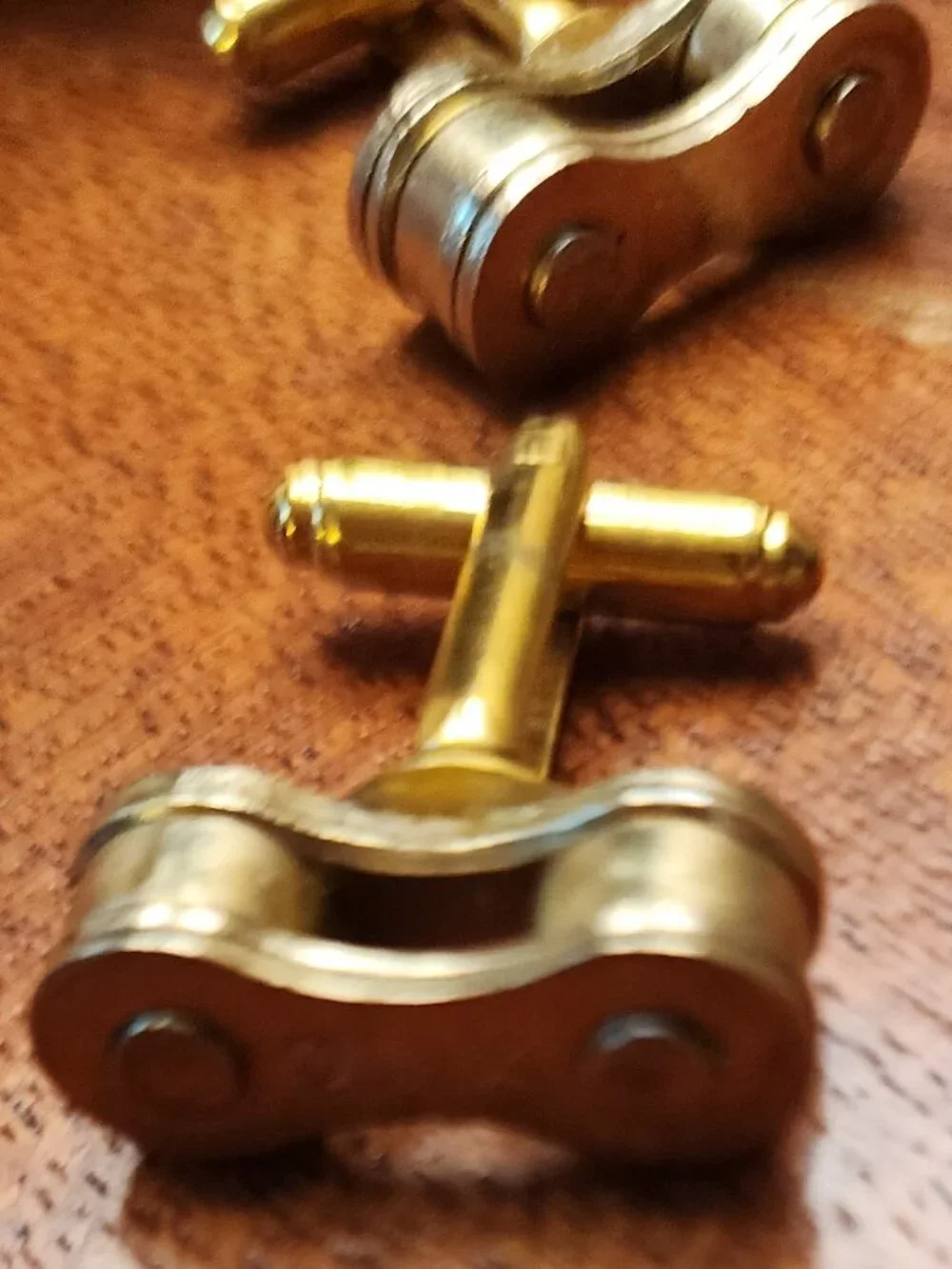 Gold Cufflinks made of Stainless Bike Bicycle chain in Gift Boxed Groomsmen's